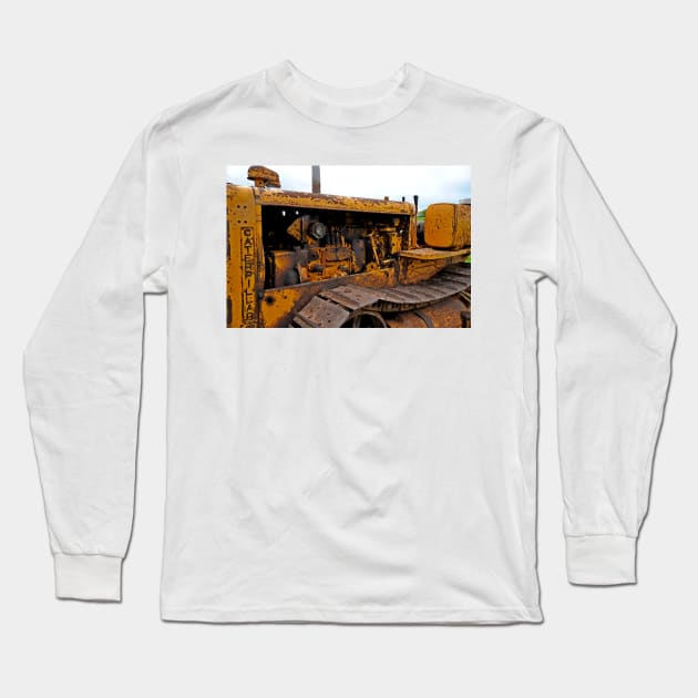 Rusty Caterpillar Bulldozer Long Sleeve T-Shirt by Random Railways